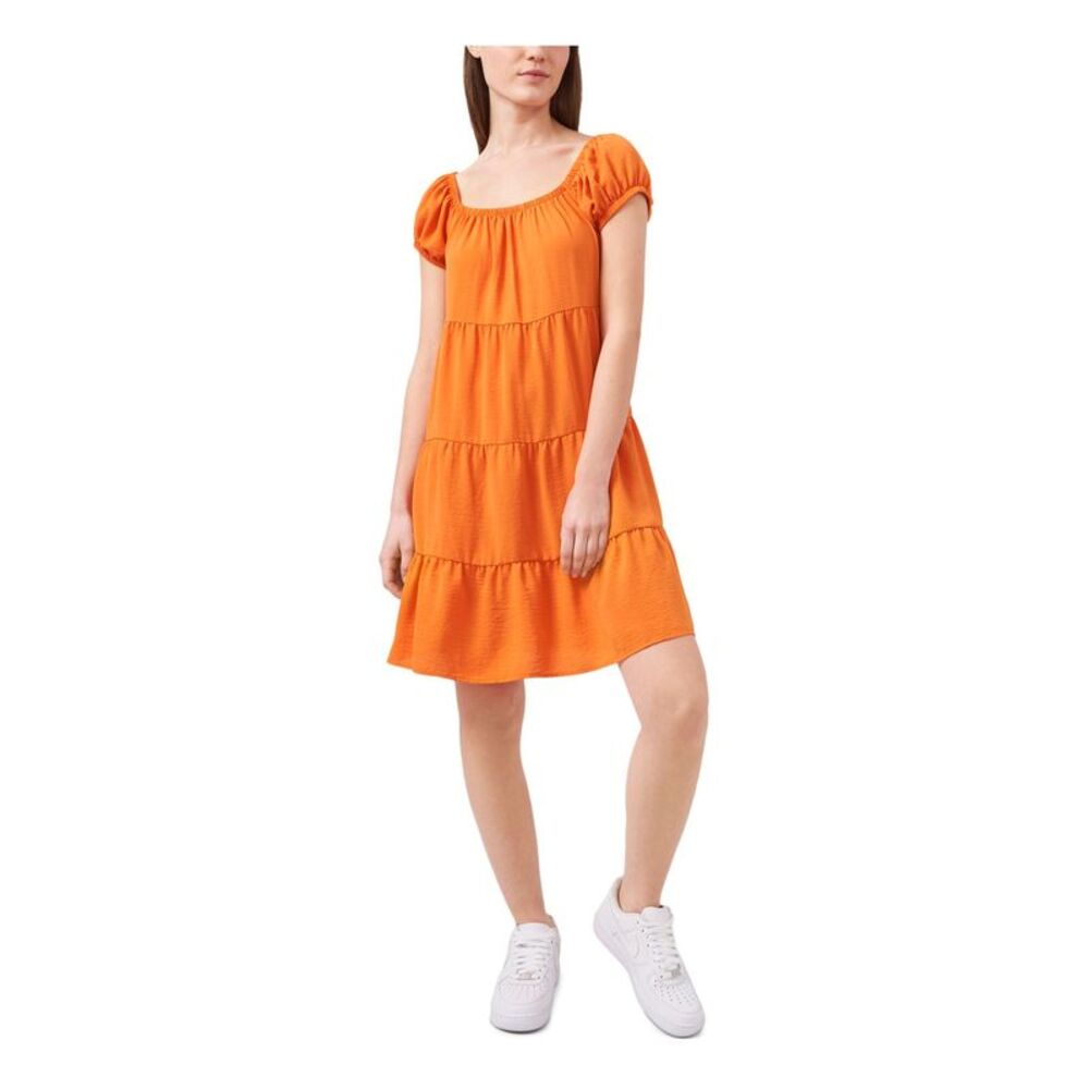 RILEY&RAE Womens Orange Cap Sleeve Scoop Neck Baby Doll Dress M